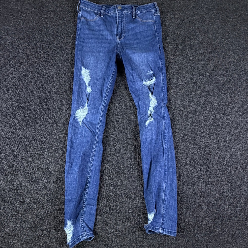 Hollister Jean Legging Womens 9R (26x27) High-Rise Blue Distressed Stretch